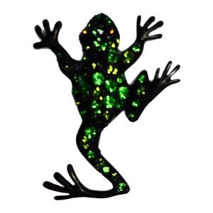 Rhinestone Frog Brooch, Pin, Pendant 2-3/4 inches.  VINTAGE